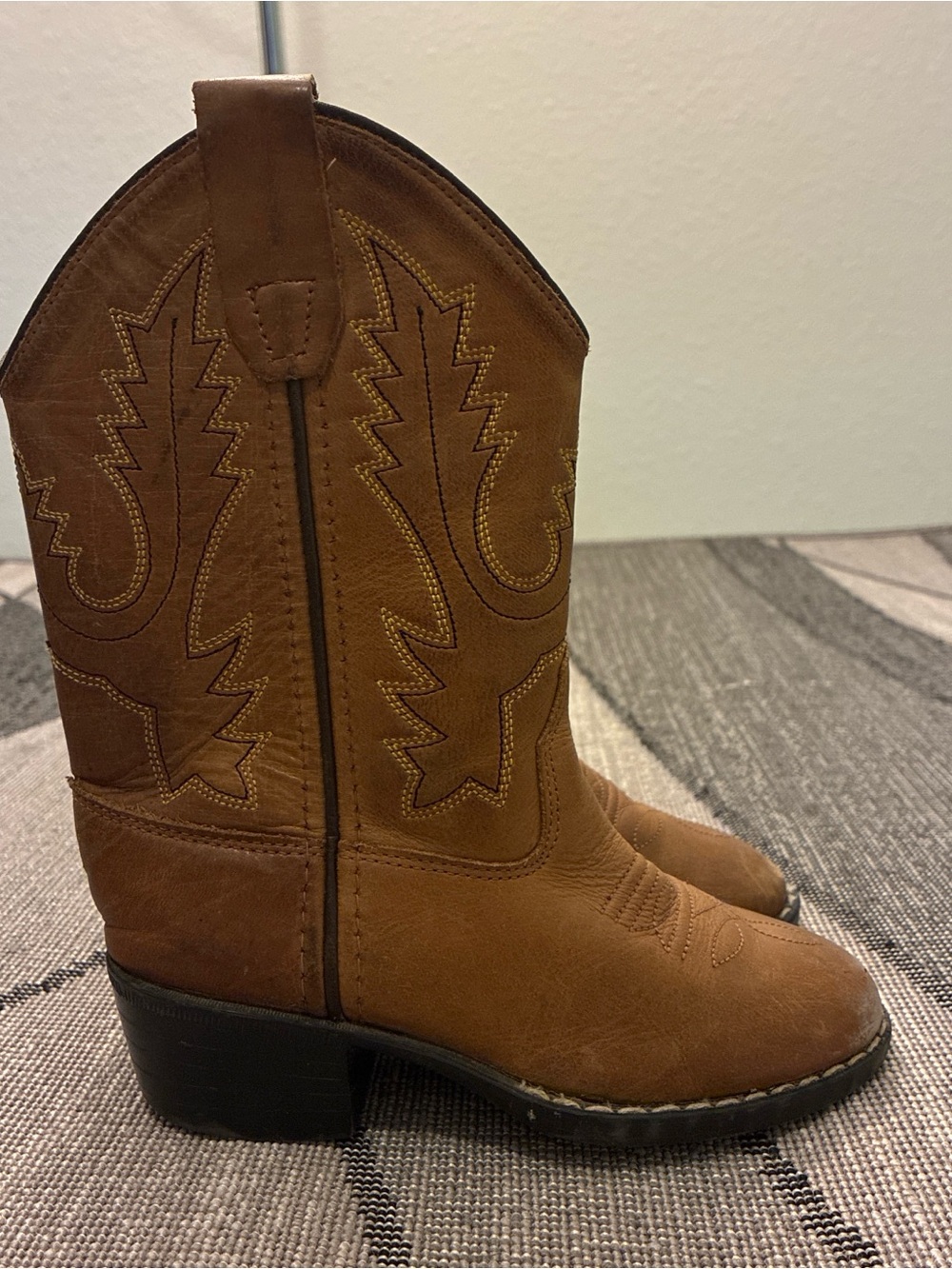 Old West Brown Kids Cowboy Boots